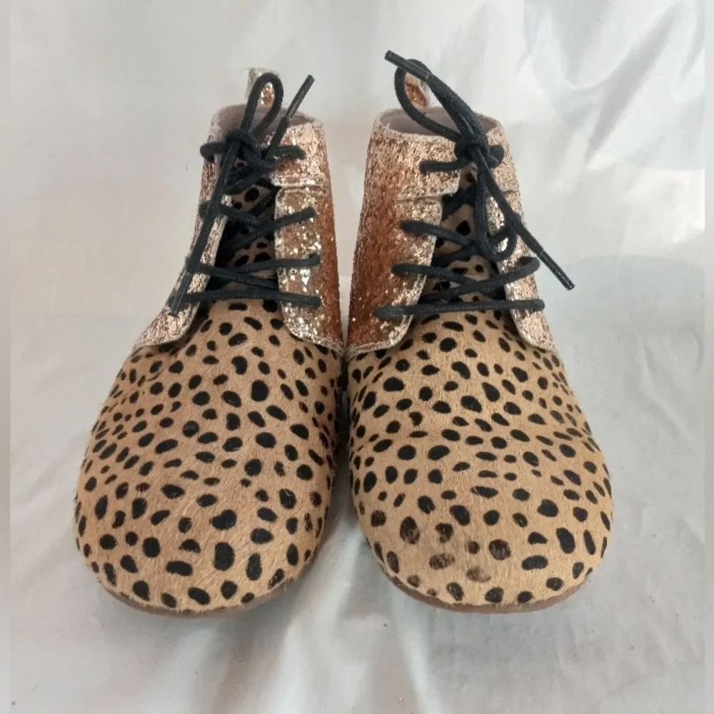 Monkey Feet Leopard Cheetah Glitter Shoes Sz. - Picture 2 of 10